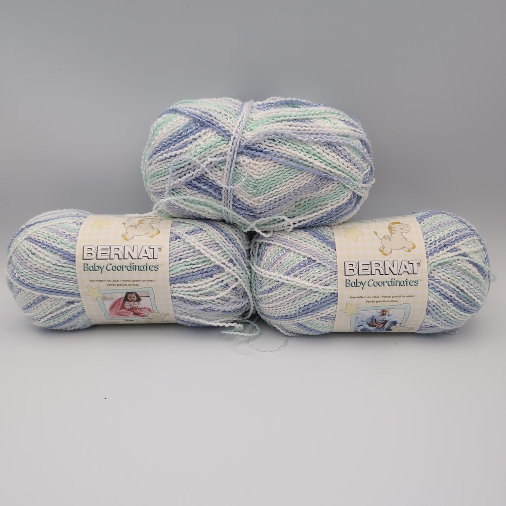 3 Bernat Baby Coordinates His Jeans 49301 Yarn Lot 2 Full 1 Partial Discontinued